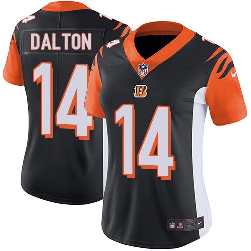 Nike Bengals #14 Andy Dalton Black Team Color Women's Stitched NFL Vapor Untouchable Limited Jersey